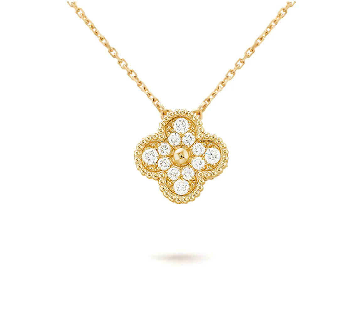 [Elara]15MM CLOVER FLOWER PENDANT NECKLACE COLLECTION