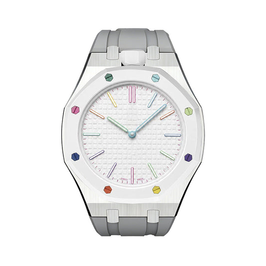 [Elara]OAK POP GRAY STEEL SILICONE STRAP