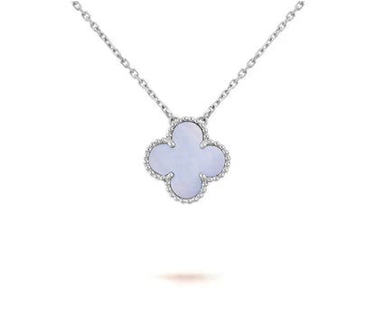 [Elara]15MM KLEEBLÜTEN-ANHÄNGERKETTE WEISSGOLD-KOLLEKTION