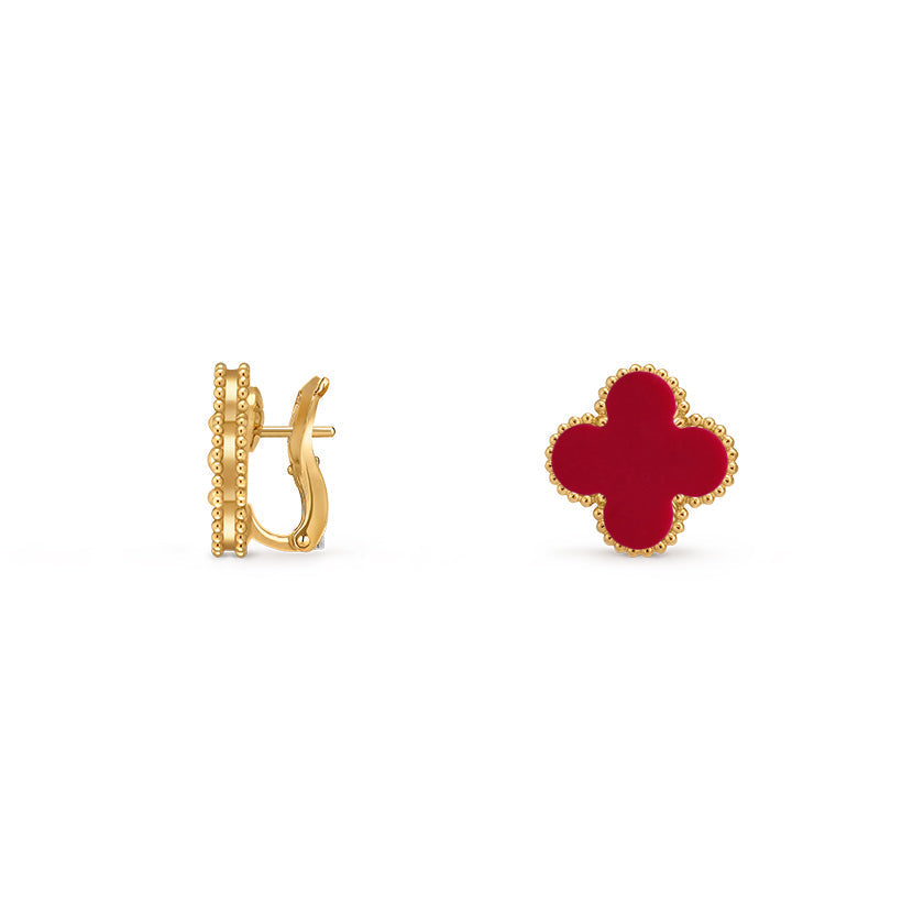 [Elara]15MM CLOVER FLOWER STUD EARRINGS GOLD COLLECTION