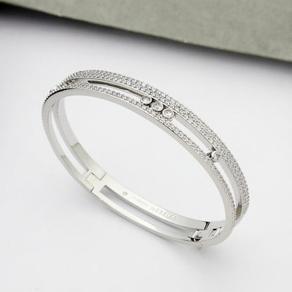 [Elara]MOVE ROMANE PAVÉ DIAMOND BANGLE BRACELET
