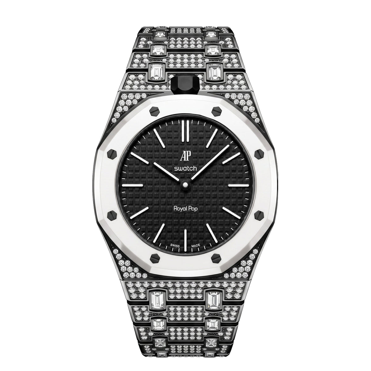 [Elara]Royal Oak Pop Exclusive Bioceramic Case & Bioceramic Strap Full Diamond