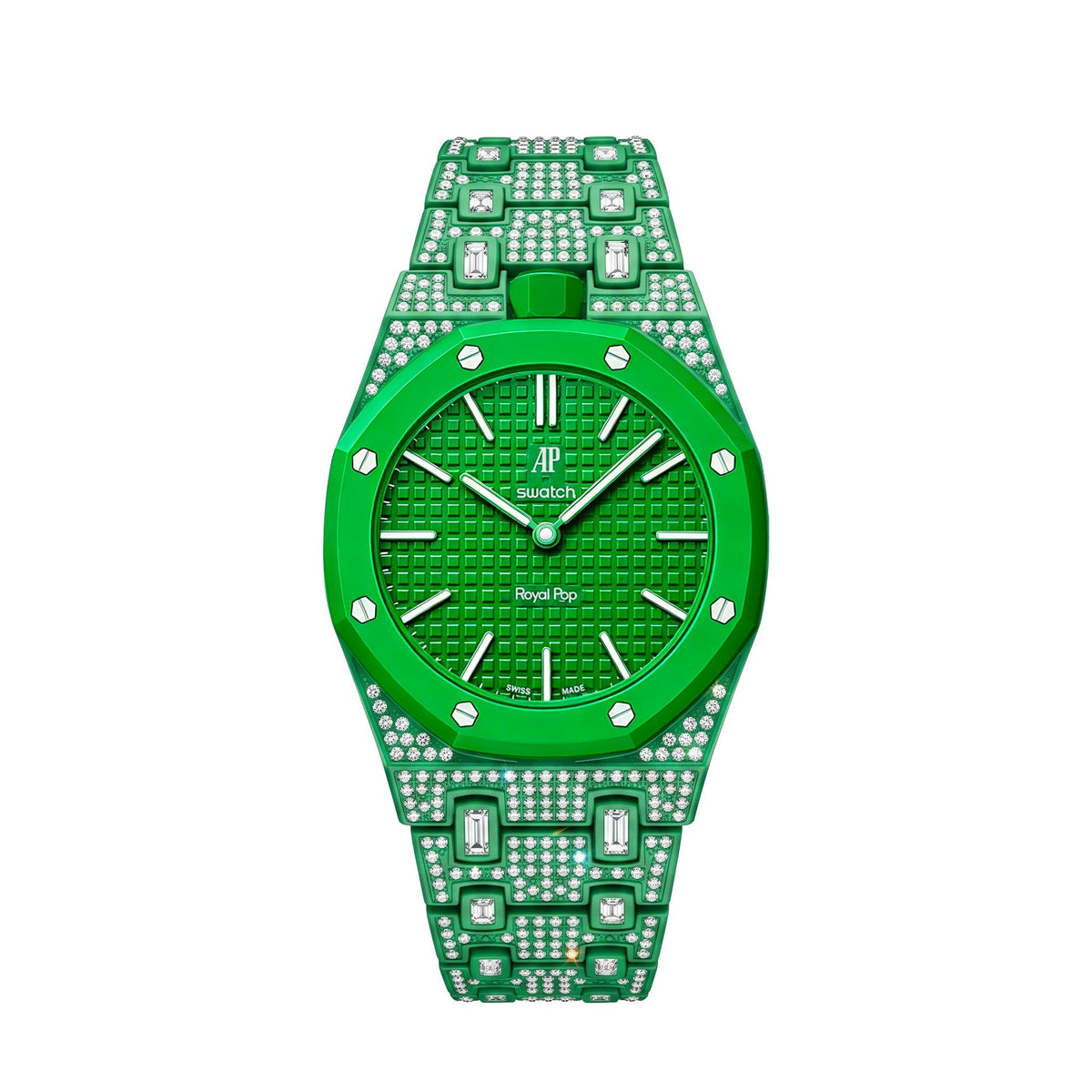 [Elara]Royal Oak Pop Exclusive Bioceramic Case & Bioceramic Strap Full Diamond