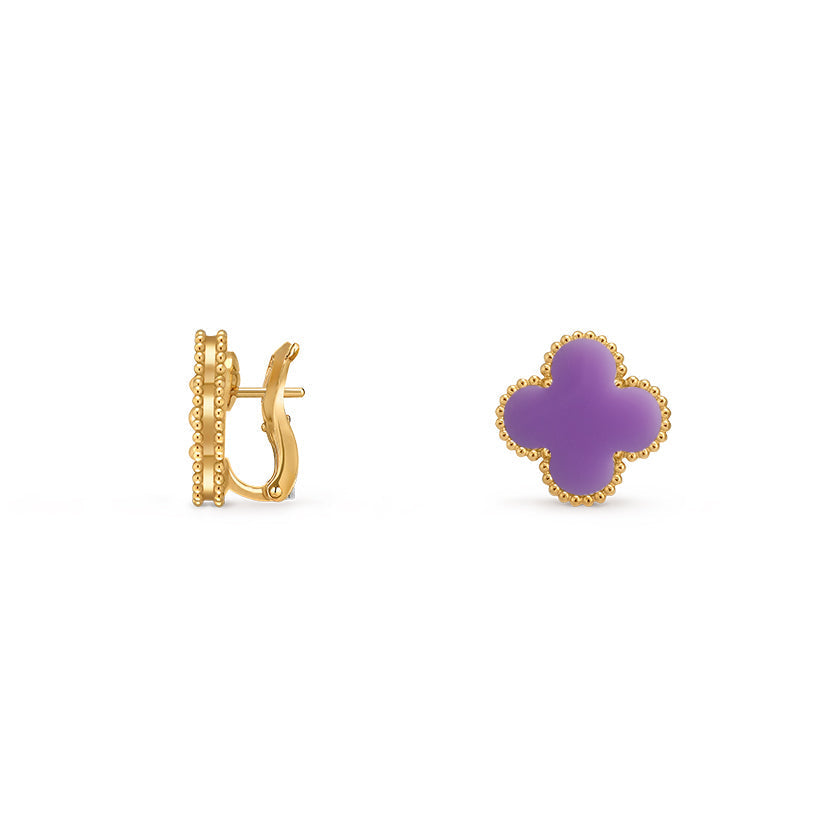 [Elara]15MM CLOVER FLOWER STUD EARRINGS GOLD COLLECTION