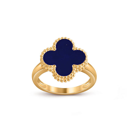 [Elara]LUCKY CLOVER VINTAGE GOLD RING COLLECTION