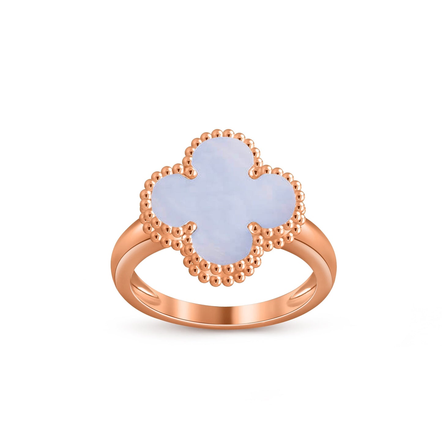 [Elara]LUCKY CLOVER VINTAGE ROSE GOLD RING COLLECTION