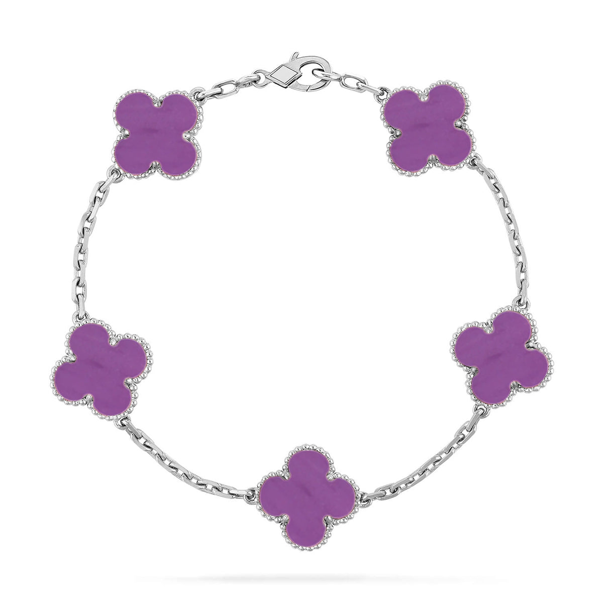 [Elara]GLÜCKSKLEE-ARMBAND MIT 5 MOTIVEN – VIOLETTE KOLLEKTION