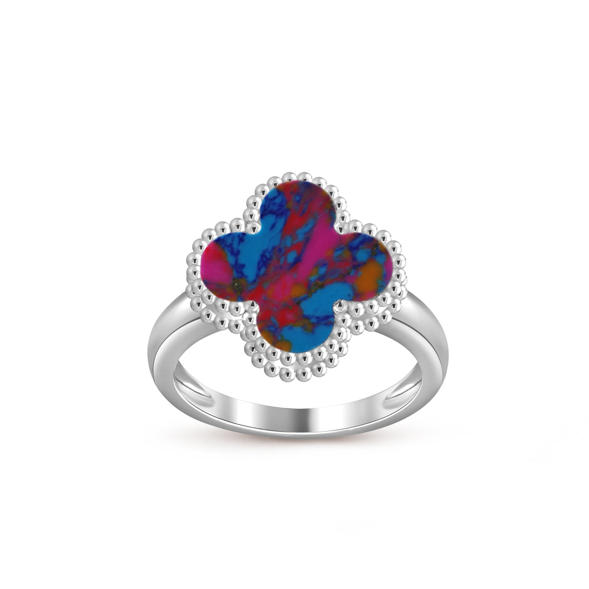 [Elara]LUCKY CLOVER VINTAGE WEISSGOLD-RINGKOLLEKTION