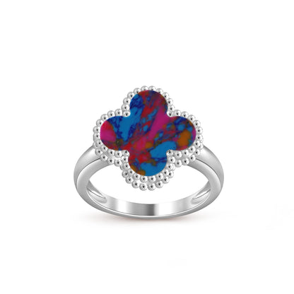 [Elara]LUCKY CLOVER VINTAGE WEISSGOLD-RINGKOLLEKTION