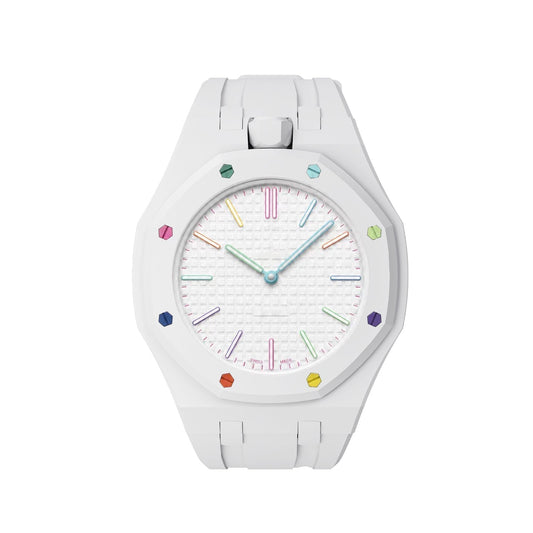 [Elara]OAK POP EXCLUSIVE  WHITE SILICONE STRAP