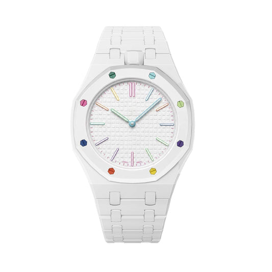 [Elara]OAK POP EXCLUSIVE WHITE BIOCERAMIC STRAP