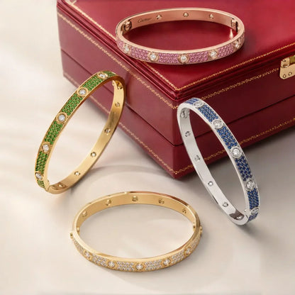 [Elara]CLASSIC 6.1MM LOVE BRACELET 10-DIAMOND FULL PAVÉ