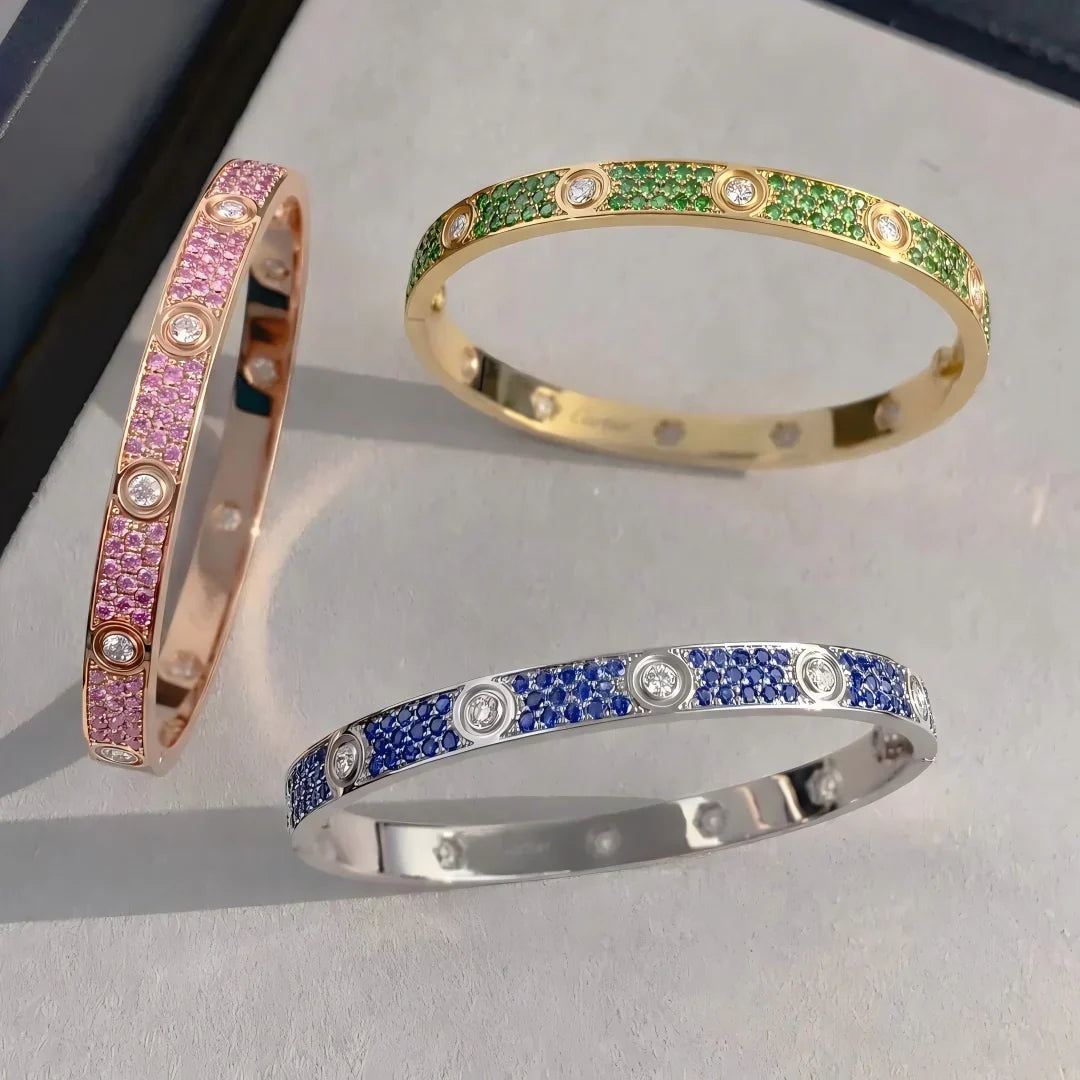 [Elara]CLASSIC 6.1MM LOVE BRACELET 10-DIAMOND FULL PAVÉ