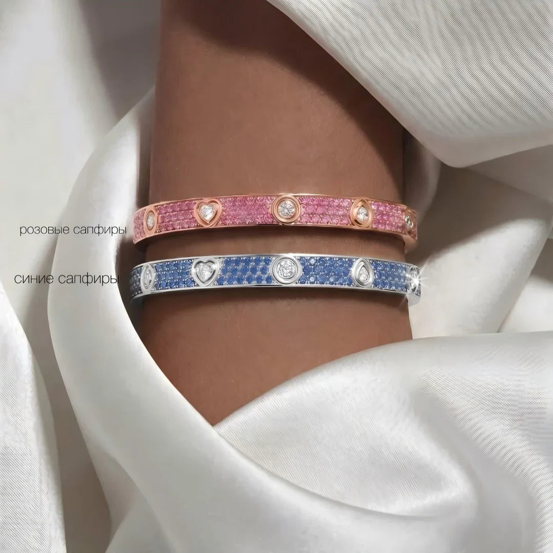 [Elara]CLASSIC 6.1MM LOVE BRACELET 10-DIAMOND FULL PAVÉ