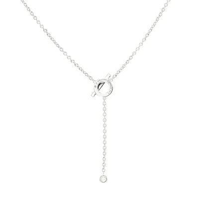 [Elara]FINESSE SILBERNE DIAMANTENHALSKETTE