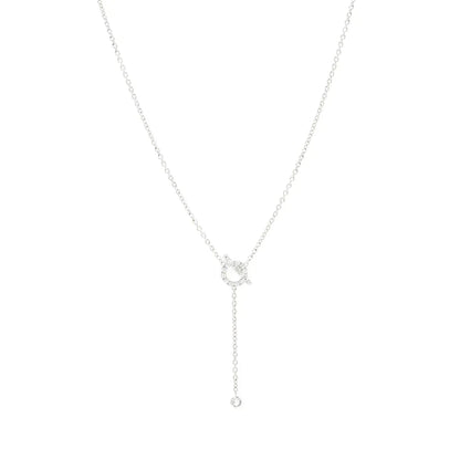 [Elara]FINESSE SILBERNE DIAMANTENHALSKETTE