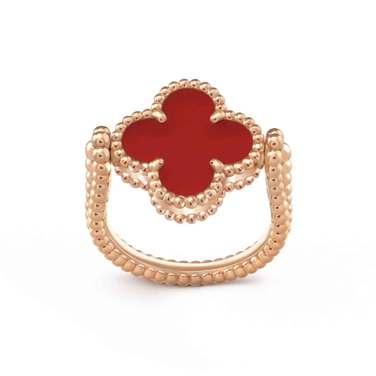 [Elara]LUCKY CLOVER ROSE GOLD REVERSIBLE RING