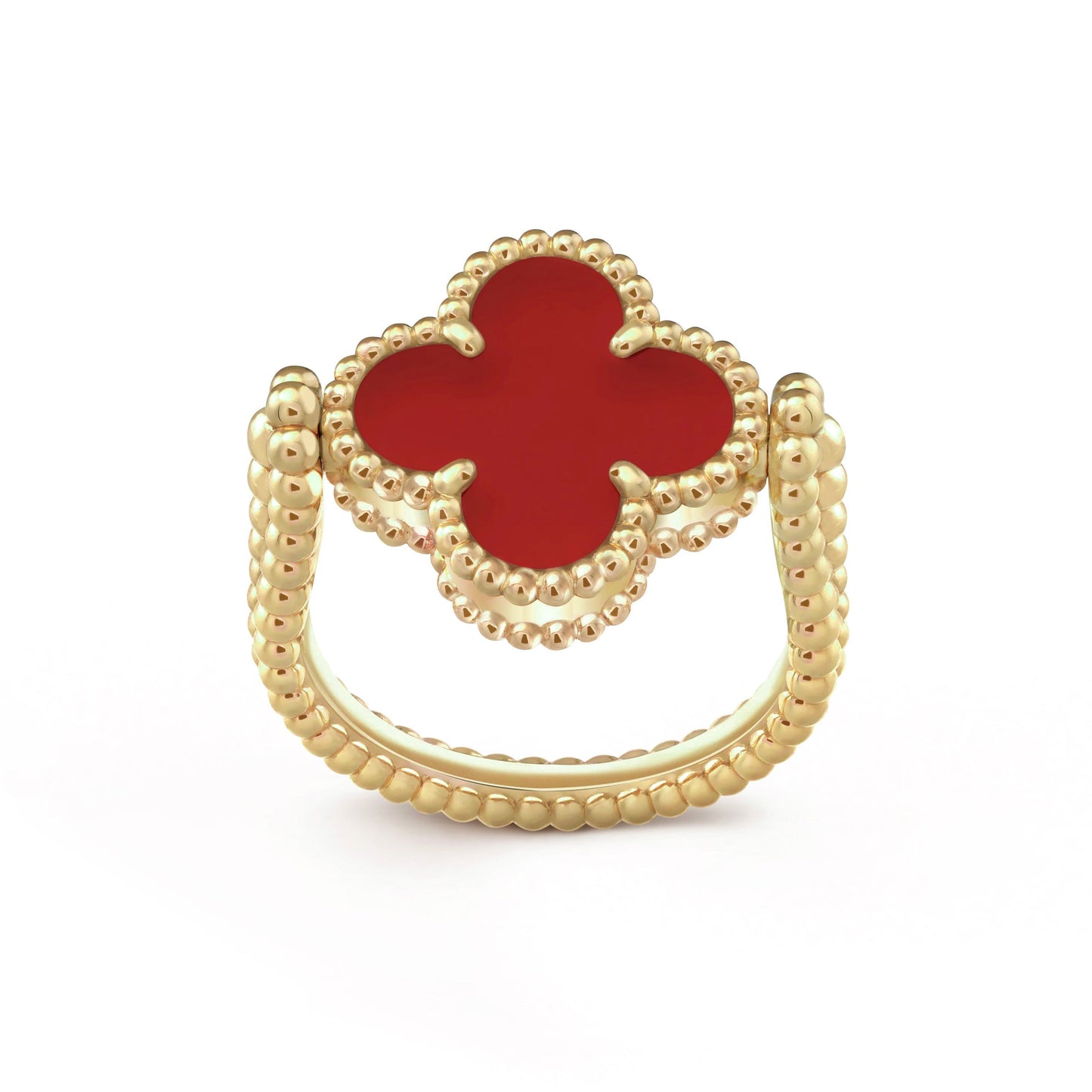 [Elara]LUCKY CLOVER GOLD REVERSIBLE RING