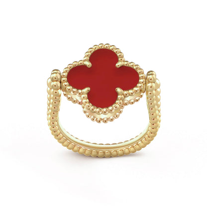 [Elara]LUCKY CLOVER GOLD REVERSIBLE RING