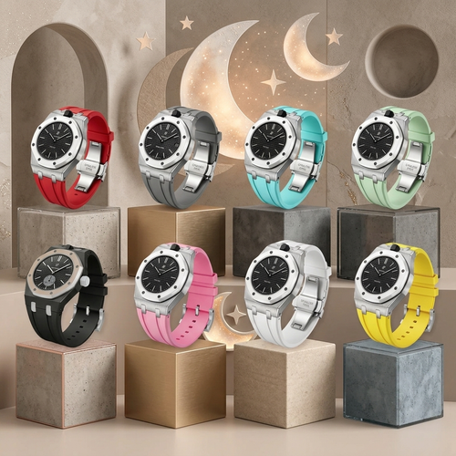 [Elara]Royal Oak Pop Exclusive Steel Case & Silicone Strap With Cradle