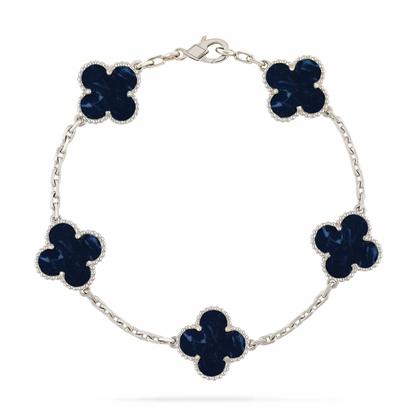 [Elara]LUCKY CLOVER 5-MOTIF BRACELET - PIETERSITE COLLECTION