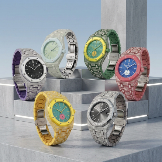 [Elara]Royal Oak Pop Exclusive Bioceramic Case & Bioceramic Strap Full Diamond