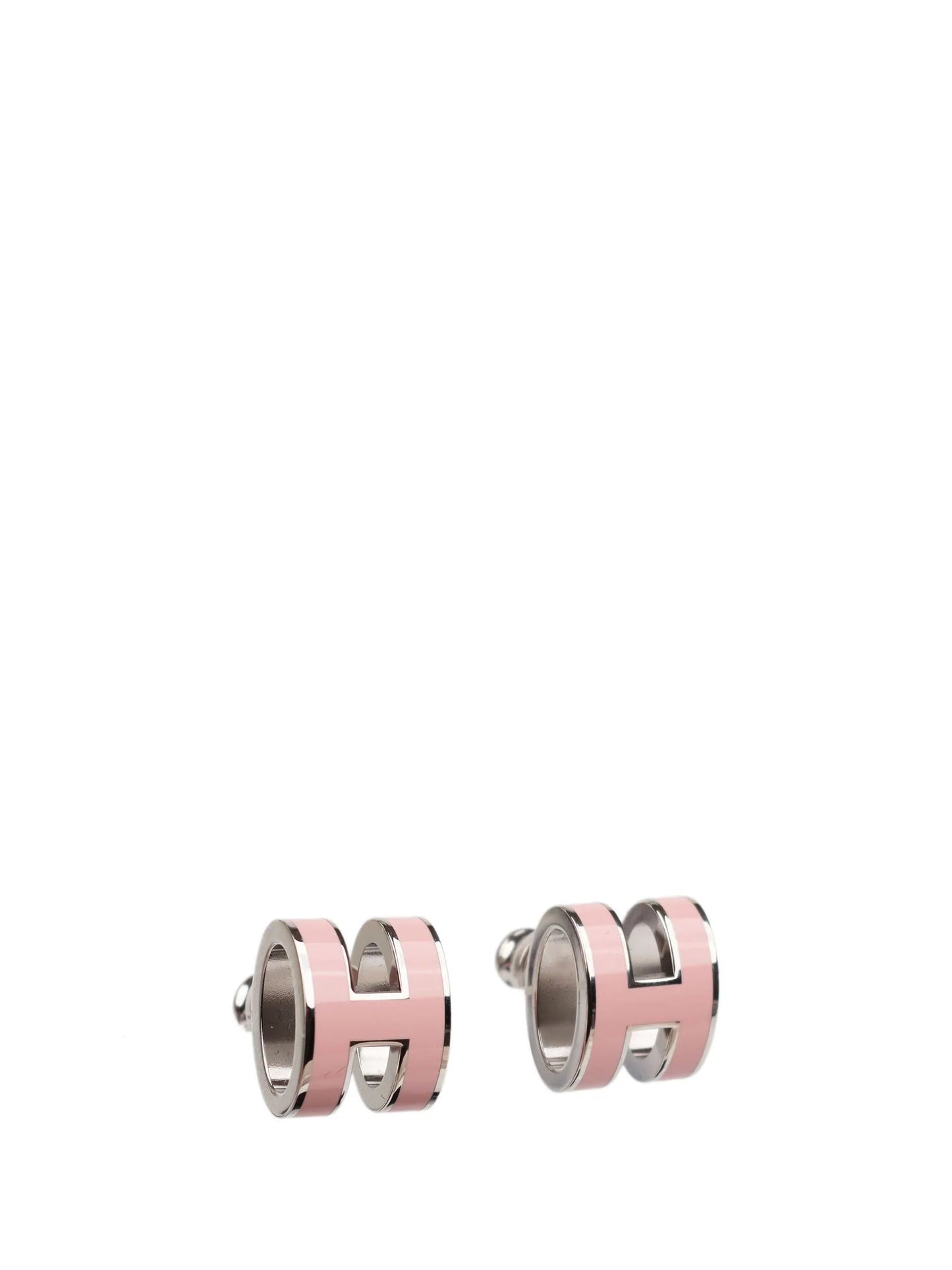 [Elara]MINI POP H SILVER EARRINGS PINK