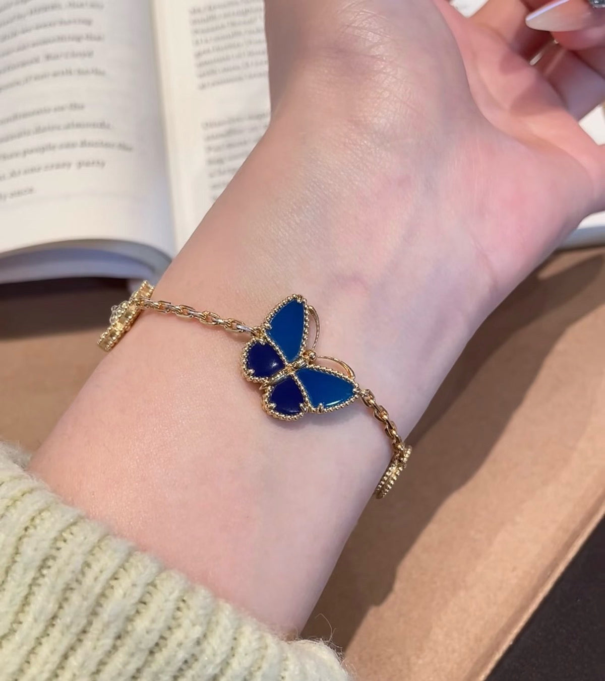 [Elara]SPRING ENCHANTMENT BUTTERFLY & FLORAL CHARM BRACELET