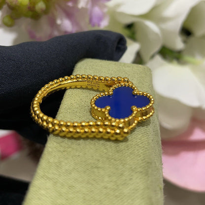 [Elara]LUCKY CLOVER GOLD REVERSIBLE RING