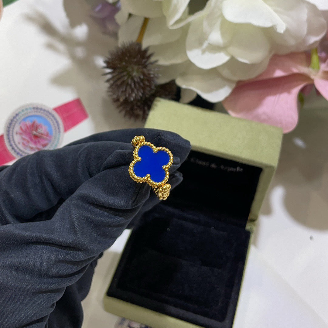 [Elara]LUCKY CLOVER GOLD REVERSIBLE RING