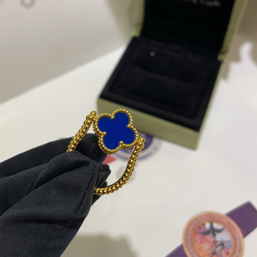 [Elara]LUCKY CLOVER GOLD REVERSIBLE RING