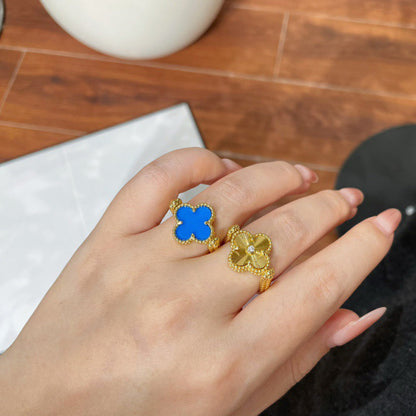 [Elara]LUCKY CLOVER GOLD REVERSIBLE RING