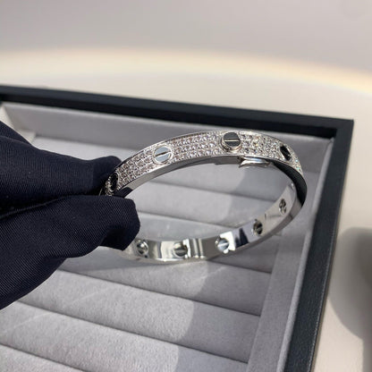 [Elara]CLASSIC 6.1MM LOVE BANGLE - DIAMOND PAVÉ & BLACK CERAMIC