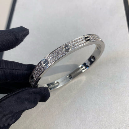 [Elara]CLASSIC 6.1MM LOVE BANGLE - DIAMOND PAVÉ & BLACK CERAMIC