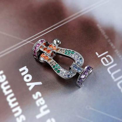 [Elara]FORCE LARGE HORSESHOE CLASP METAL BRACELET