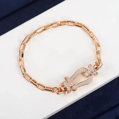 [Elara]FORCE LARGE HORSESHOE CLASP METAL BRACELET