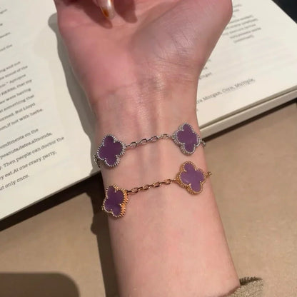 [Elara]GLÜCKSKLEE-ARMBAND MIT 5 MOTIVEN – VIOLETTE KOLLEKTION