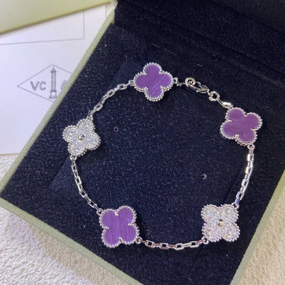 [Elara]GLÜCKSKLEE-ARMBAND MIT 5 MOTIVEN – VIOLETTE KOLLEKTION