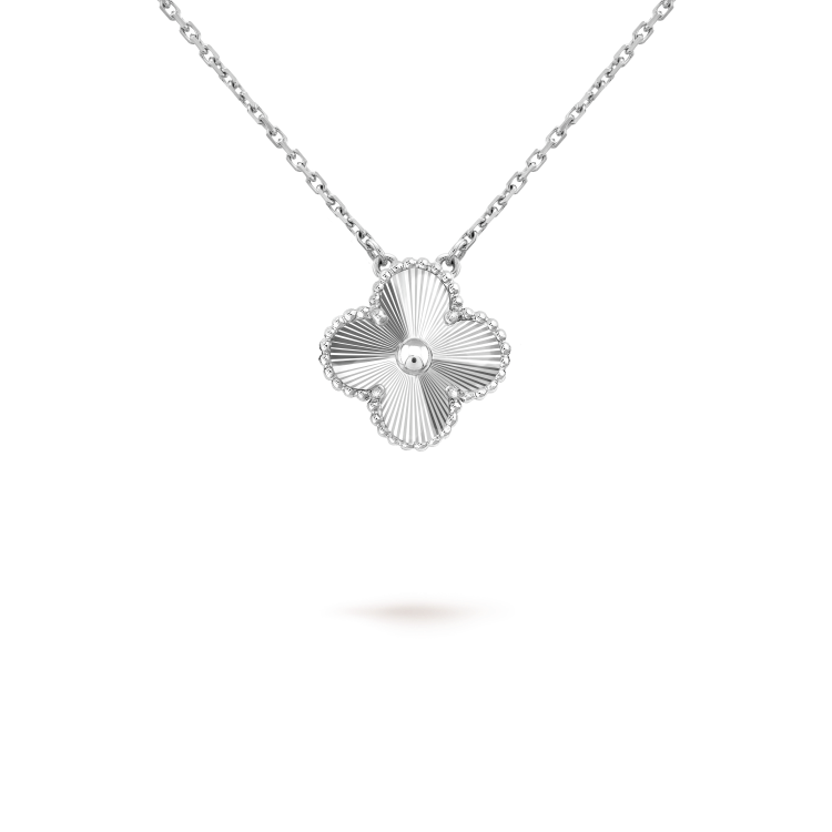 [Elara]15MM KLEEBLÜTEN-ANHÄNGERKETTE WEISSGOLD-KOLLEKTION