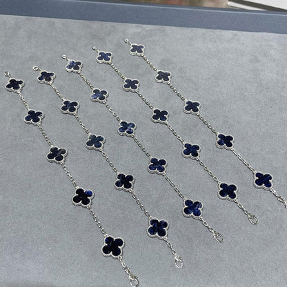 [Elara]LUCKY CLOVER 5-MOTIF BRACELET - PIETERSITE COLLECTION
