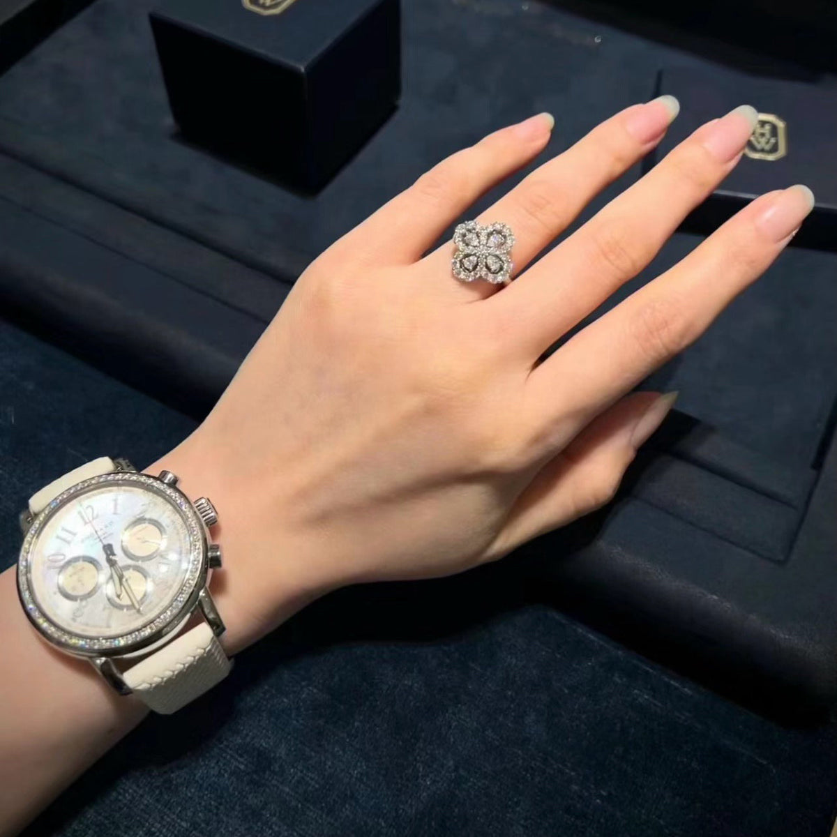 [Elara]ループリング フルモチーフ ダイヤモンド 16mm シルバー