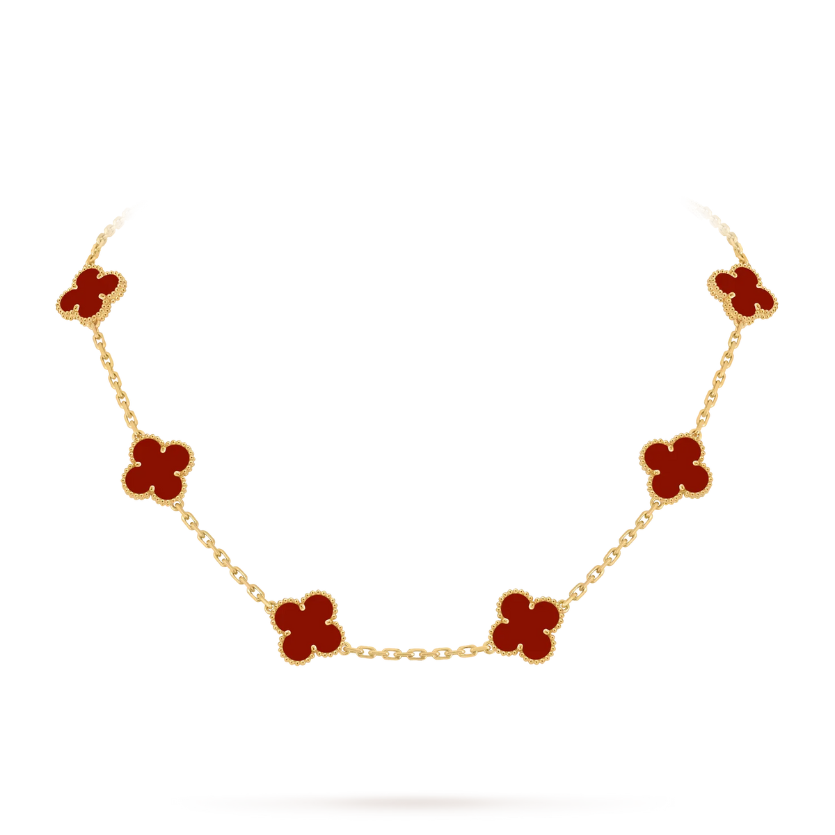 [Elara]CLASSIC LUCKY 10-MOTIF CLOVER NECKLACE GOLD COLLECTION