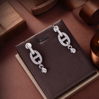 [Elara]HM CHAINE DIAMOND EARRINGS