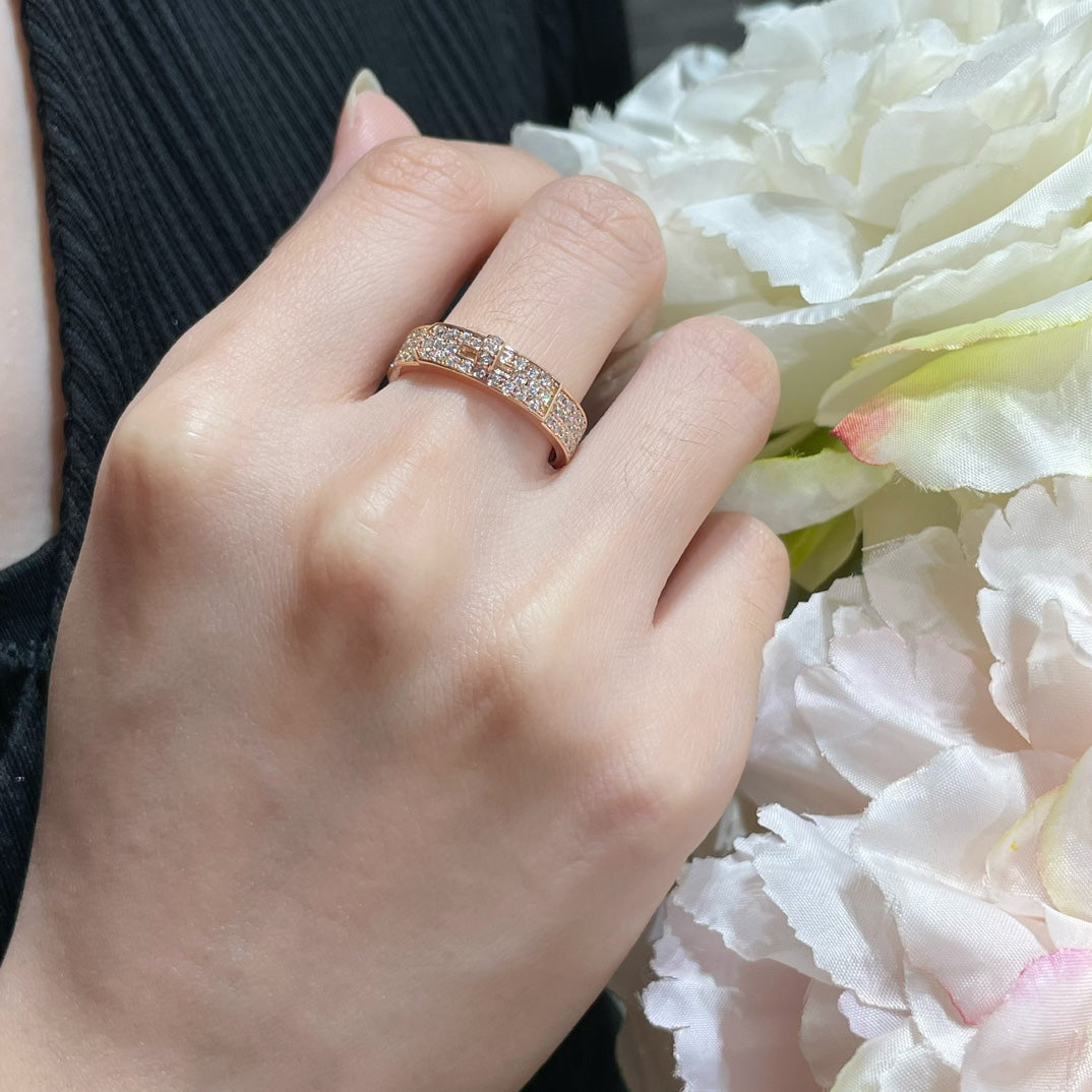 [Elara]KELLY ROSE GOLD DIAMOND RING
