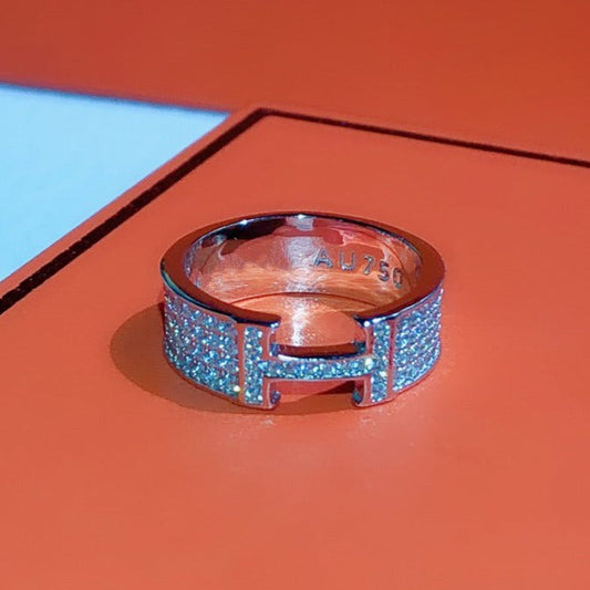 [Elara]RING VOLLSTÄNDIG MIT DIAMANTEN BESETZT