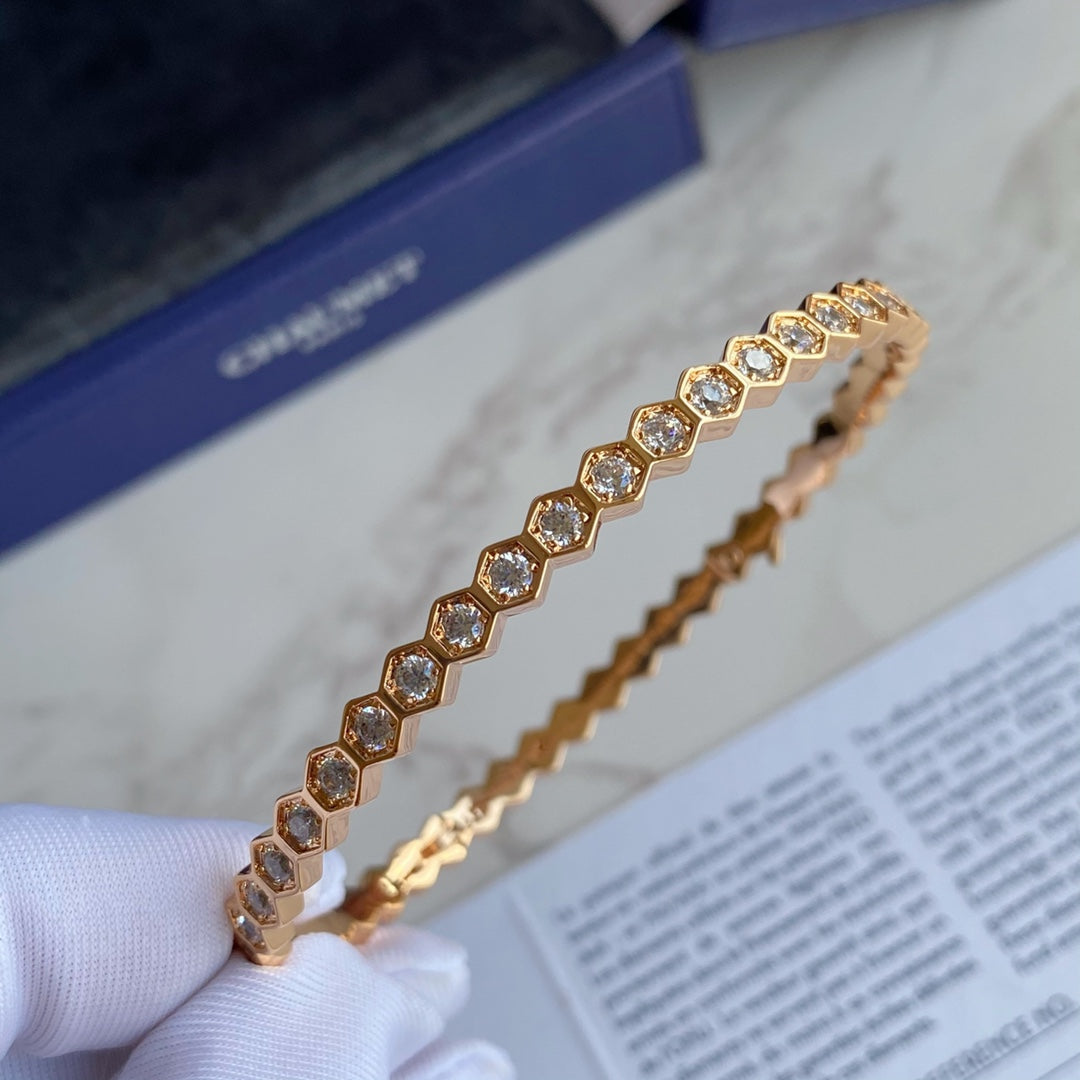 [Elara]BEE LOVE GOLD BRACELET FULL DIAMOND