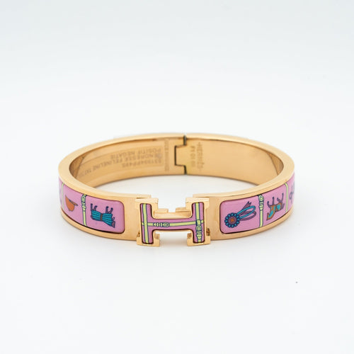 [Elara]H ROSE GOLD BRACELET PINK CERAMIC
