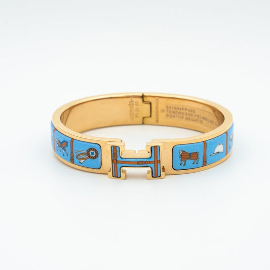[Elara]H ROSÉGOLDARMBAND BLAUE KERAMIK