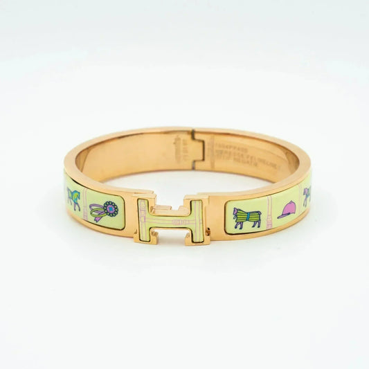 [Elara]H ROSE GOLD BRACELET CREAM CERAMIC