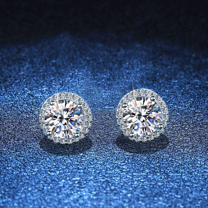 [Elara]CLASSIC 4-PRONG ROUND MOISSANITE STUD EARRINGS